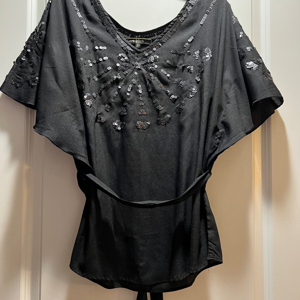 Sequin blouse black